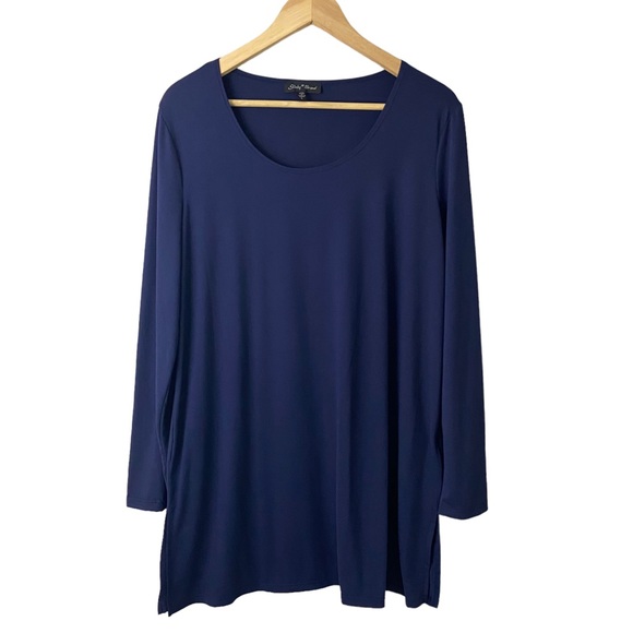 Slinky Brand Women’s Long Sleeve Tunic Navy Large - Picture 1 of 9